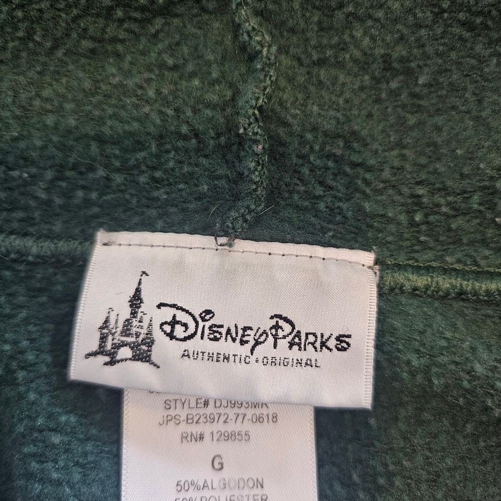 Haunted Mansion green zip up hoodie size large three thumbs up hat box ghost - Picture 4 of 5
